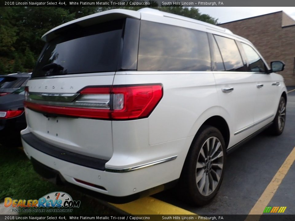 2018 Lincoln Navigator Select 4x4 White Platinum Metallic Tri-coat / Cappuccino Photo #4