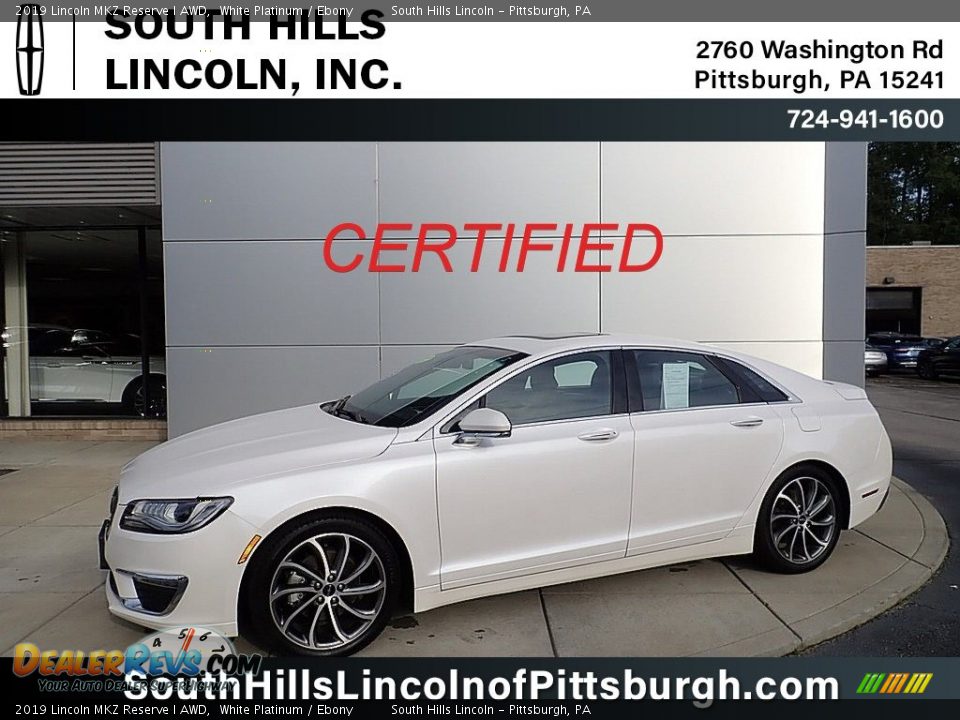 2019 Lincoln MKZ Reserve I AWD White Platinum / Ebony Photo #1