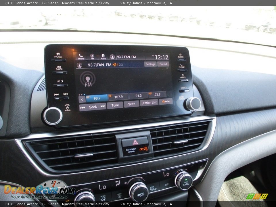 2018 Honda Accord EX-L Sedan Modern Steel Metallic / Gray Photo #14