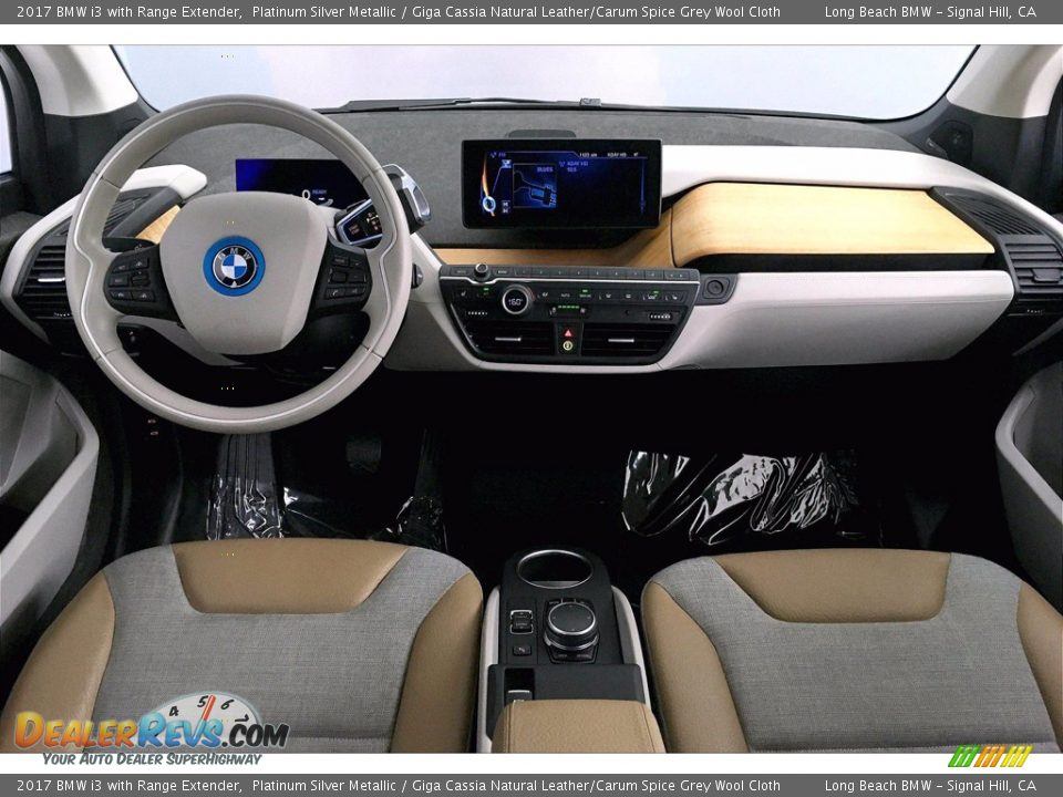 2017 BMW i3 with Range Extender Platinum Silver Metallic / Giga Cassia Natural Leather/Carum Spice Grey Wool Cloth Photo #15