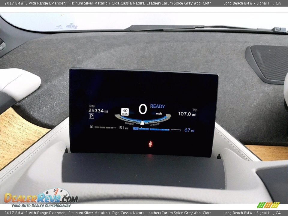 2017 BMW i3 with Range Extender Platinum Silver Metallic / Giga Cassia Natural Leather/Carum Spice Grey Wool Cloth Photo #20