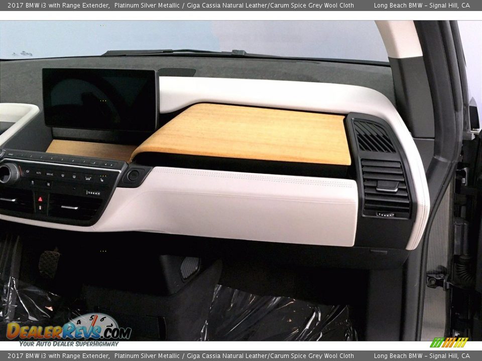 2017 BMW i3 with Range Extender Platinum Silver Metallic / Giga Cassia Natural Leather/Carum Spice Grey Wool Cloth Photo #22
