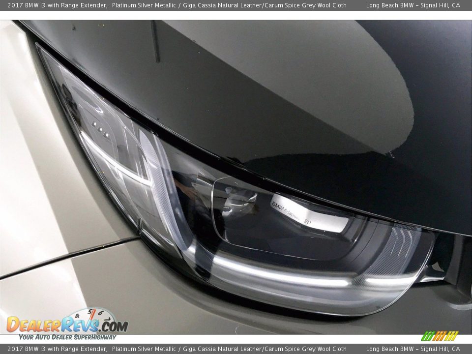 2017 BMW i3 with Range Extender Platinum Silver Metallic / Giga Cassia Natural Leather/Carum Spice Grey Wool Cloth Photo #25