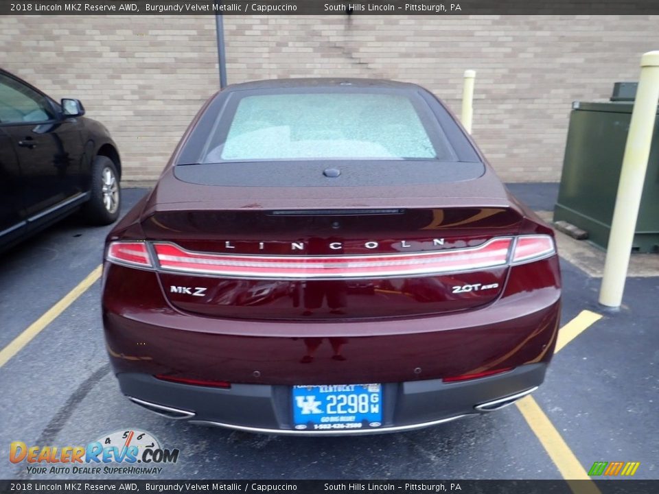 2018 Lincoln MKZ Reserve AWD Burgundy Velvet Metallic / Cappuccino Photo #3