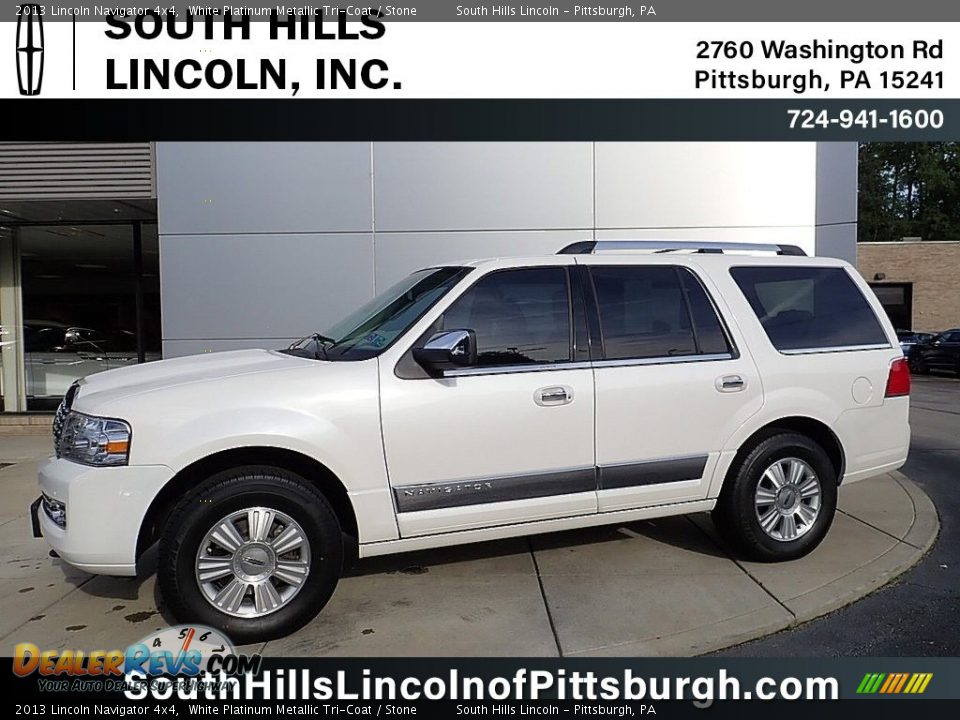 2013 Lincoln Navigator 4x4 White Platinum Metallic Tri-Coat / Stone Photo #1