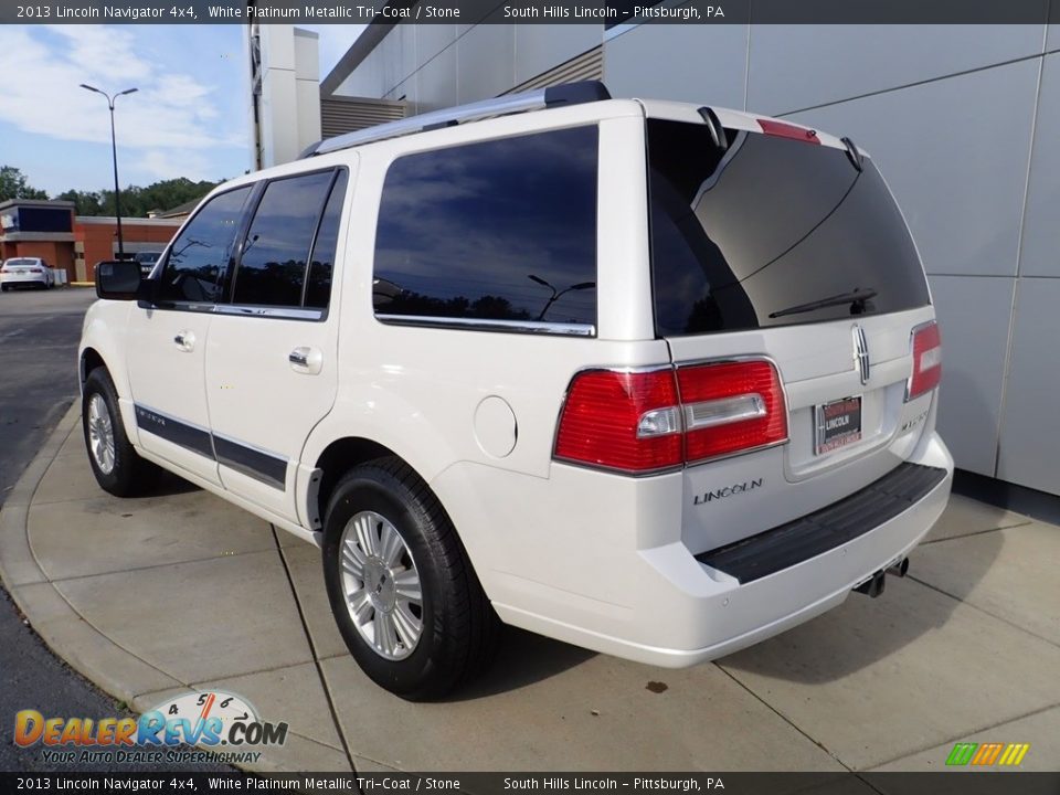 2013 Lincoln Navigator 4x4 White Platinum Metallic Tri-Coat / Stone Photo #3