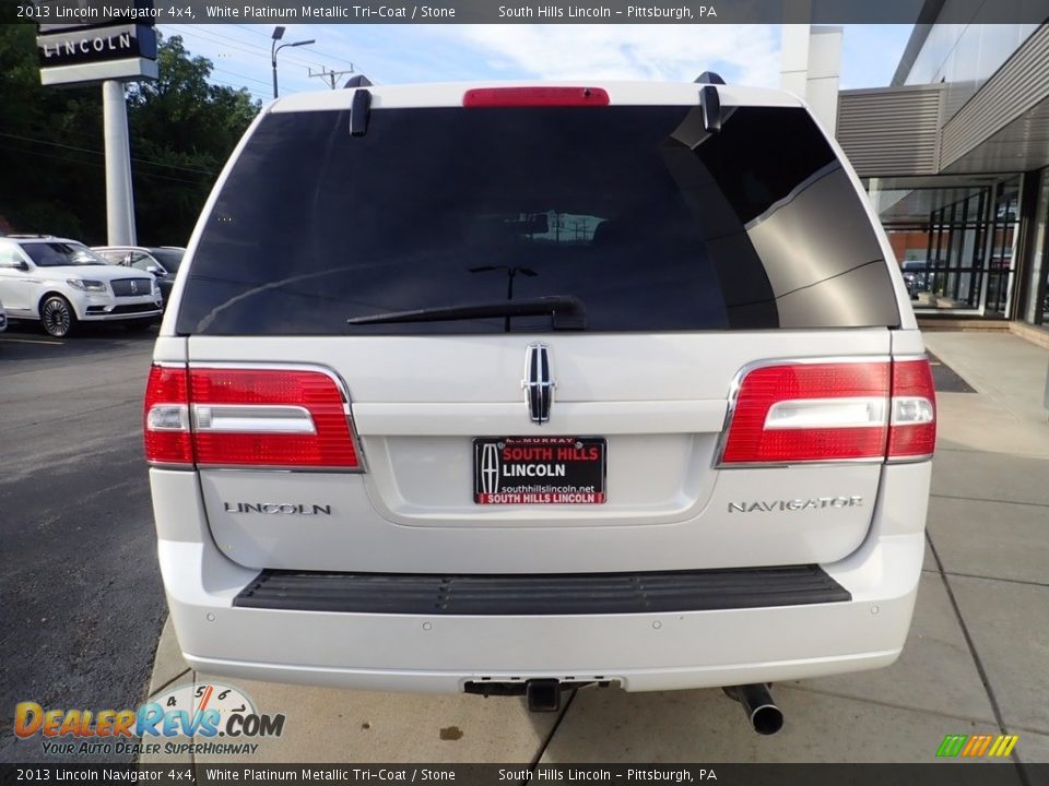 2013 Lincoln Navigator 4x4 White Platinum Metallic Tri-Coat / Stone Photo #4