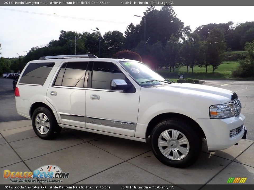 2013 Lincoln Navigator 4x4 White Platinum Metallic Tri-Coat / Stone Photo #7