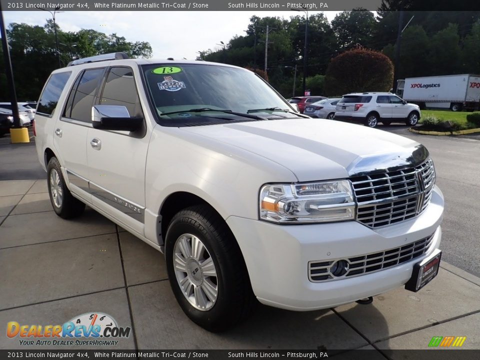 2013 Lincoln Navigator 4x4 White Platinum Metallic Tri-Coat / Stone Photo #8