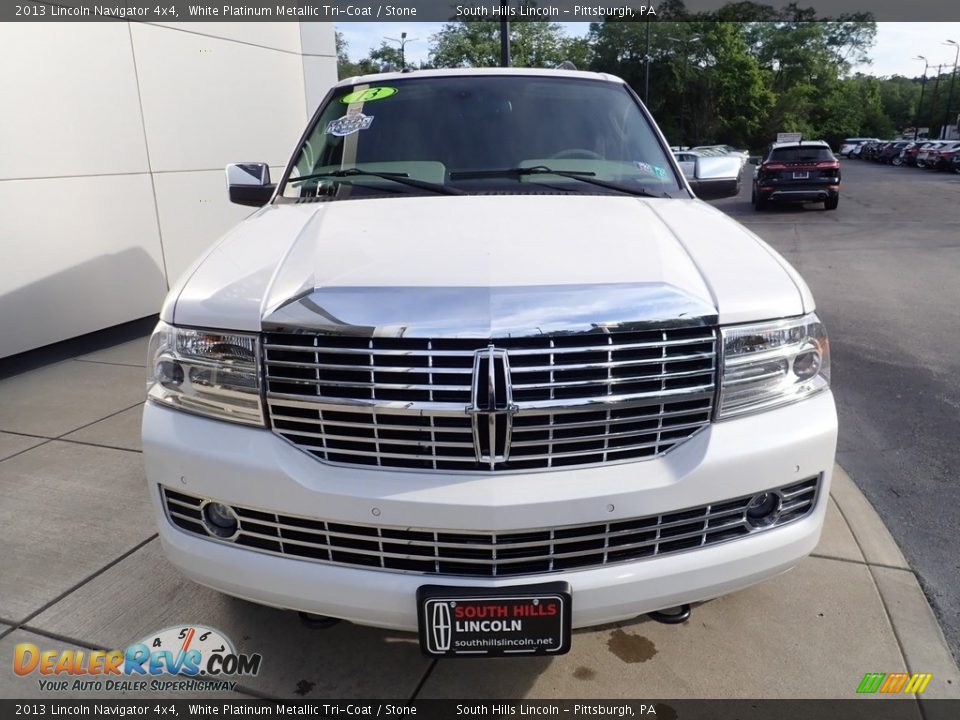 2013 Lincoln Navigator 4x4 White Platinum Metallic Tri-Coat / Stone Photo #9