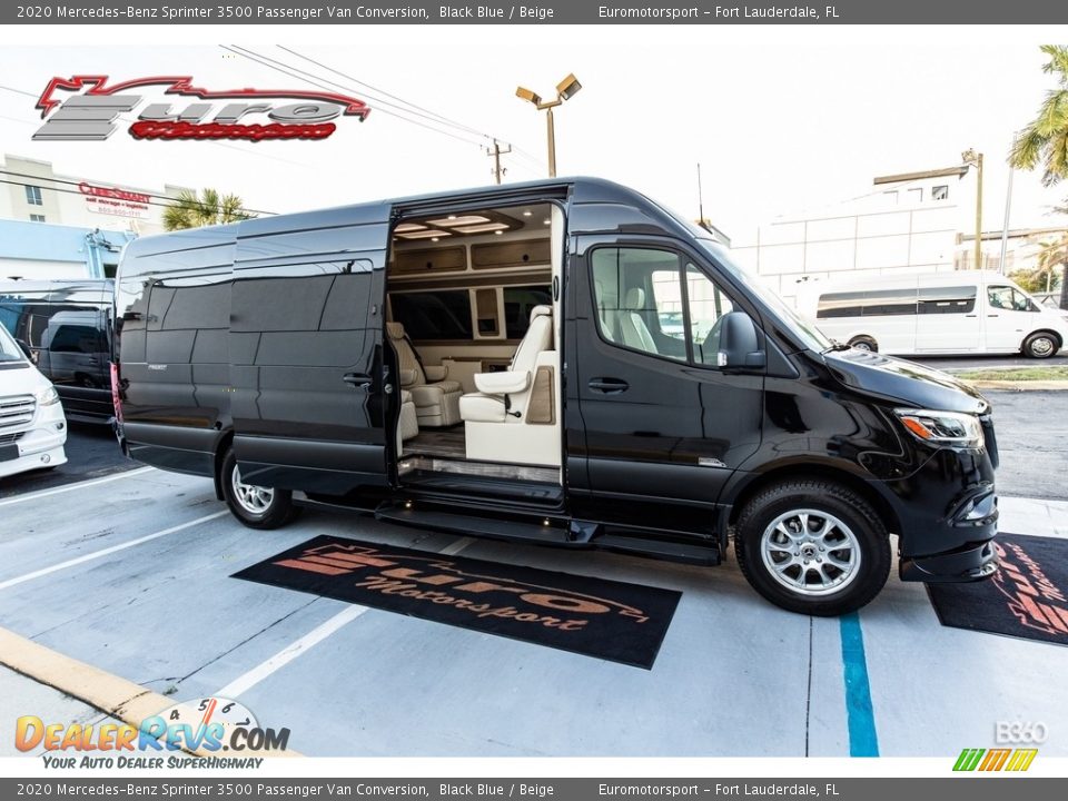 2020 Mercedes-Benz Sprinter 3500 Passenger Van Conversion Black Blue / Beige Photo #2