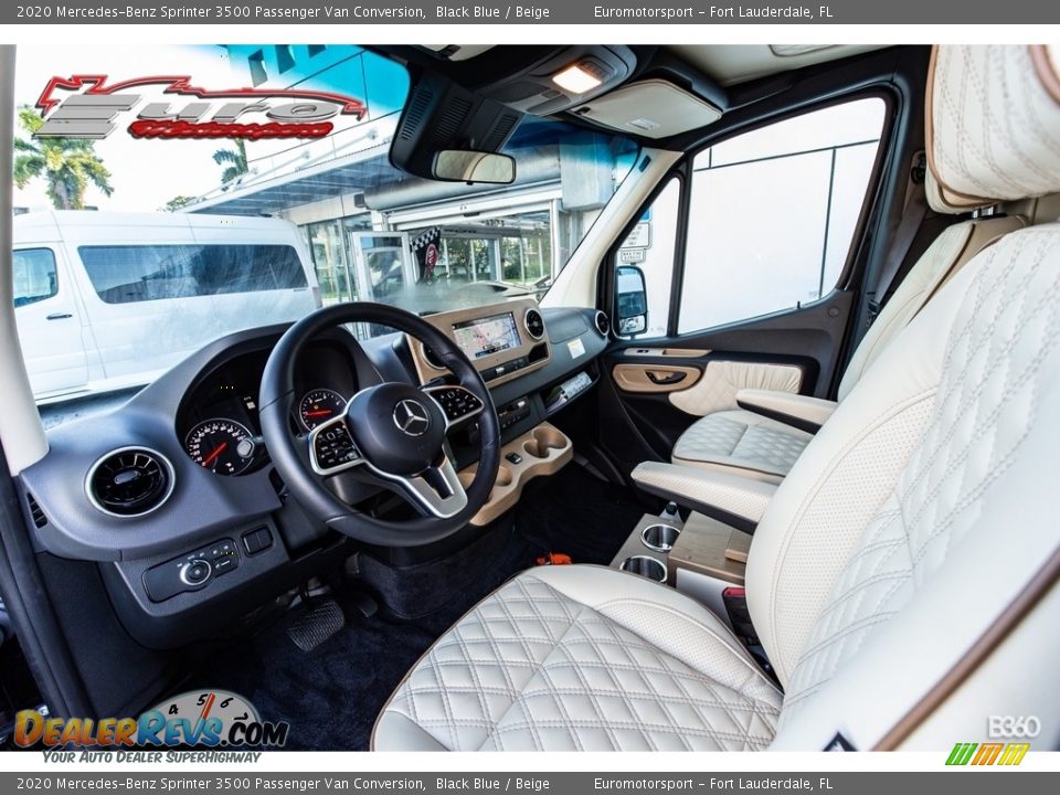 2020 Mercedes-Benz Sprinter 3500 Passenger Van Conversion Black Blue / Beige Photo #15