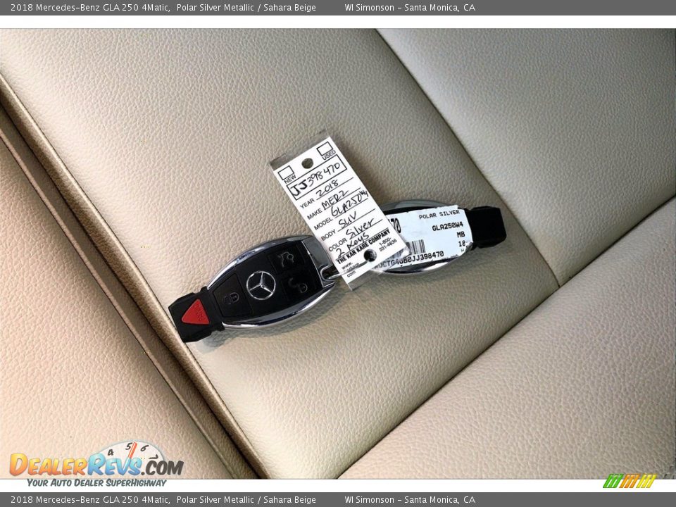 2018 Mercedes-Benz GLA 250 4Matic Polar Silver Metallic / Sahara Beige Photo #11