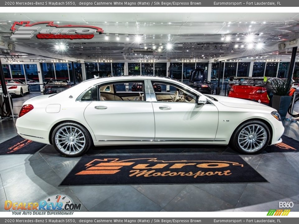 2020 Mercedes-Benz S Maybach S650 designo Cashmere White Magno (Matte) / Silk Beige/Espresso Brown Photo #6