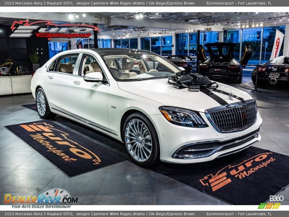 2020 Mercedes-Benz S Maybach S650 designo Cashmere White Magno (Matte) / Silk Beige/Espresso Brown Photo #12