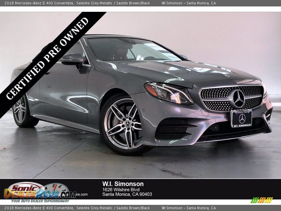 2018 Mercedes-Benz E 400 Convertible Selenite Grey Metallic / Saddle Brown/Black Photo #1