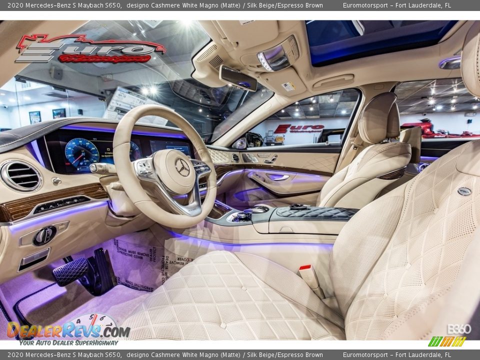 2020 Mercedes-Benz S Maybach S650 designo Cashmere White Magno (Matte) / Silk Beige/Espresso Brown Photo #16