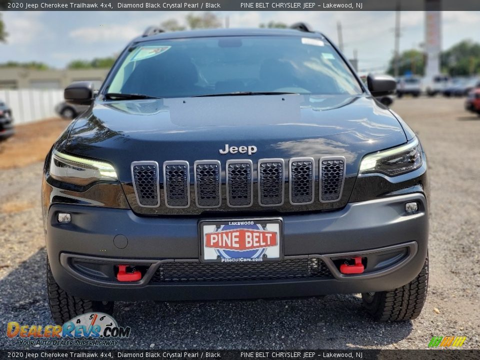 2020 Jeep Cherokee Trailhawk 4x4 Diamond Black Crystal Pearl / Black Photo #3