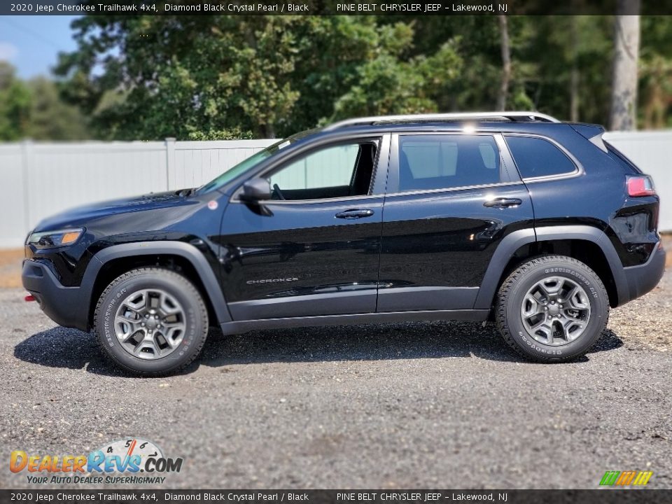 2020 Jeep Cherokee Trailhawk 4x4 Diamond Black Crystal Pearl / Black Photo #4