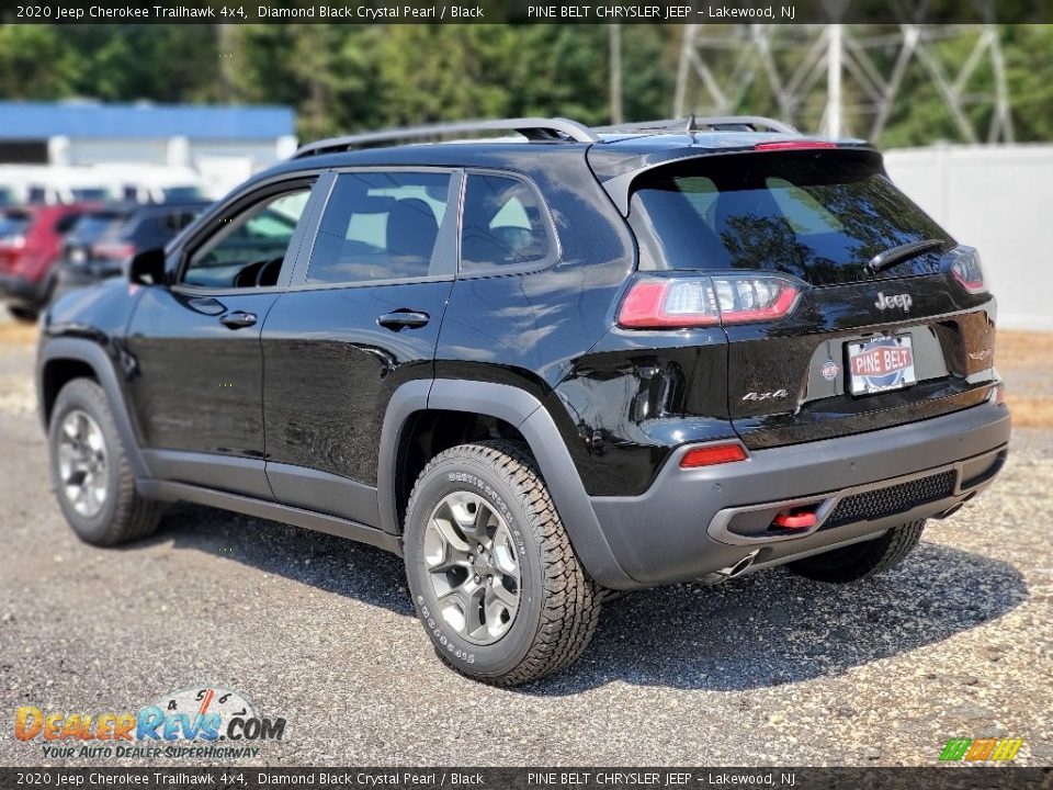 2020 Jeep Cherokee Trailhawk 4x4 Diamond Black Crystal Pearl / Black Photo #6