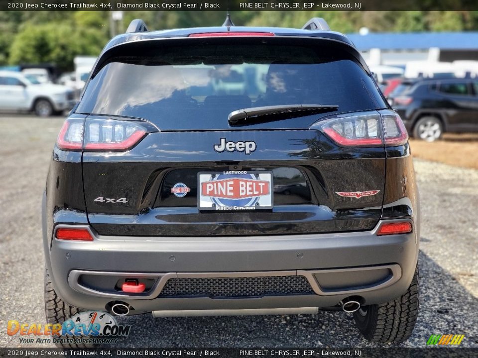 2020 Jeep Cherokee Trailhawk 4x4 Diamond Black Crystal Pearl / Black Photo #7