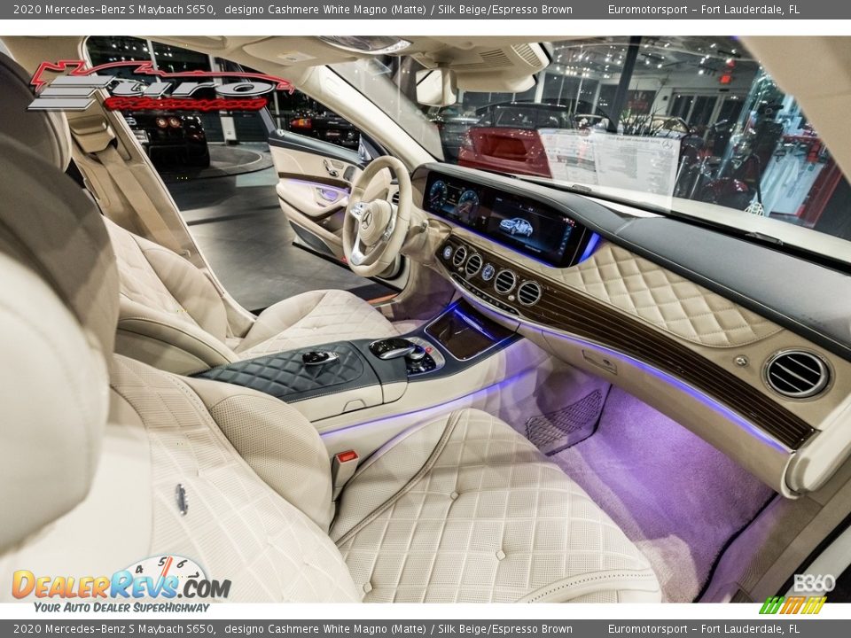 2020 Mercedes-Benz S Maybach S650 designo Cashmere White Magno (Matte) / Silk Beige/Espresso Brown Photo #34
