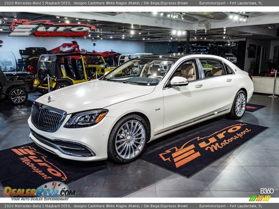 2020 Mercedes-Benz S Maybach S650 designo Cashmere White Magno (Matte) / Silk Beige/Espresso Brown Photo #43