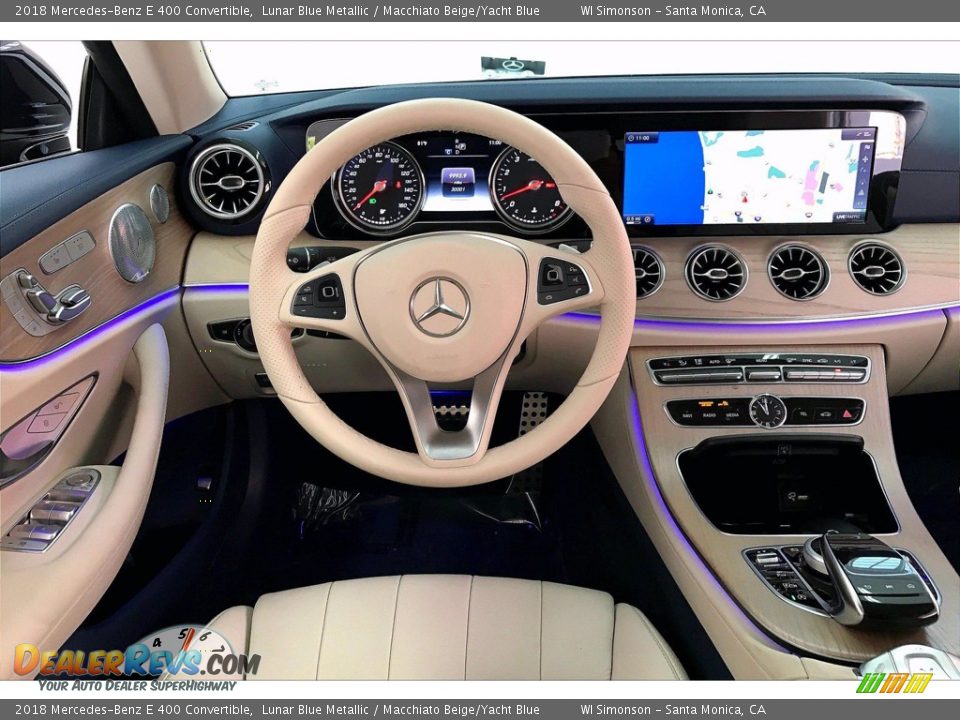 2018 Mercedes-Benz E 400 Convertible Lunar Blue Metallic / Macchiato Beige/Yacht Blue Photo #4