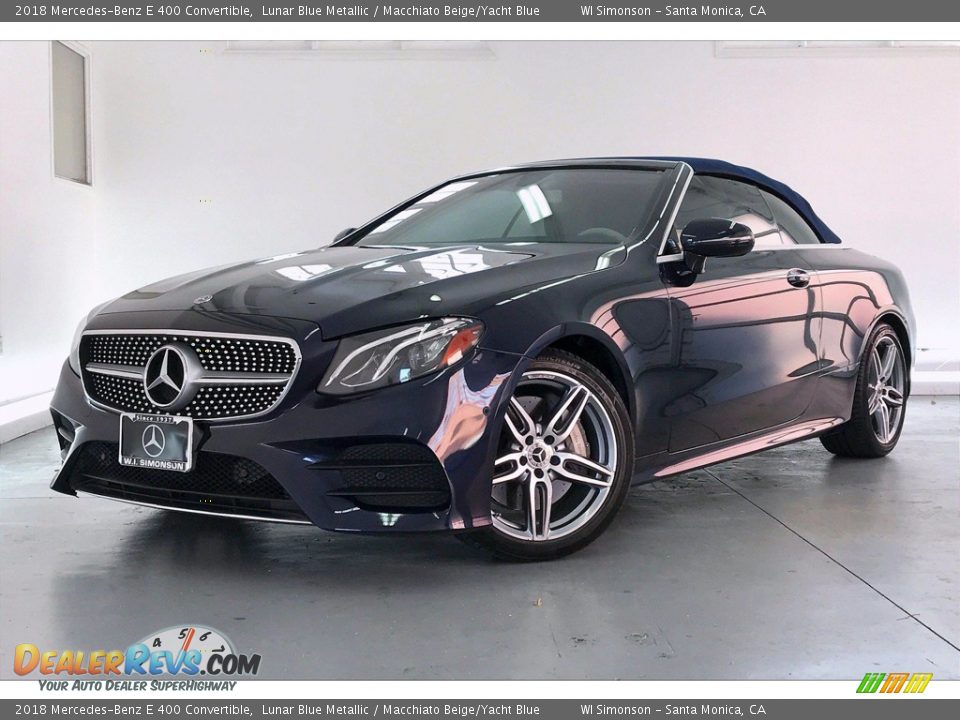 2018 Mercedes-Benz E 400 Convertible Lunar Blue Metallic / Macchiato Beige/Yacht Blue Photo #12