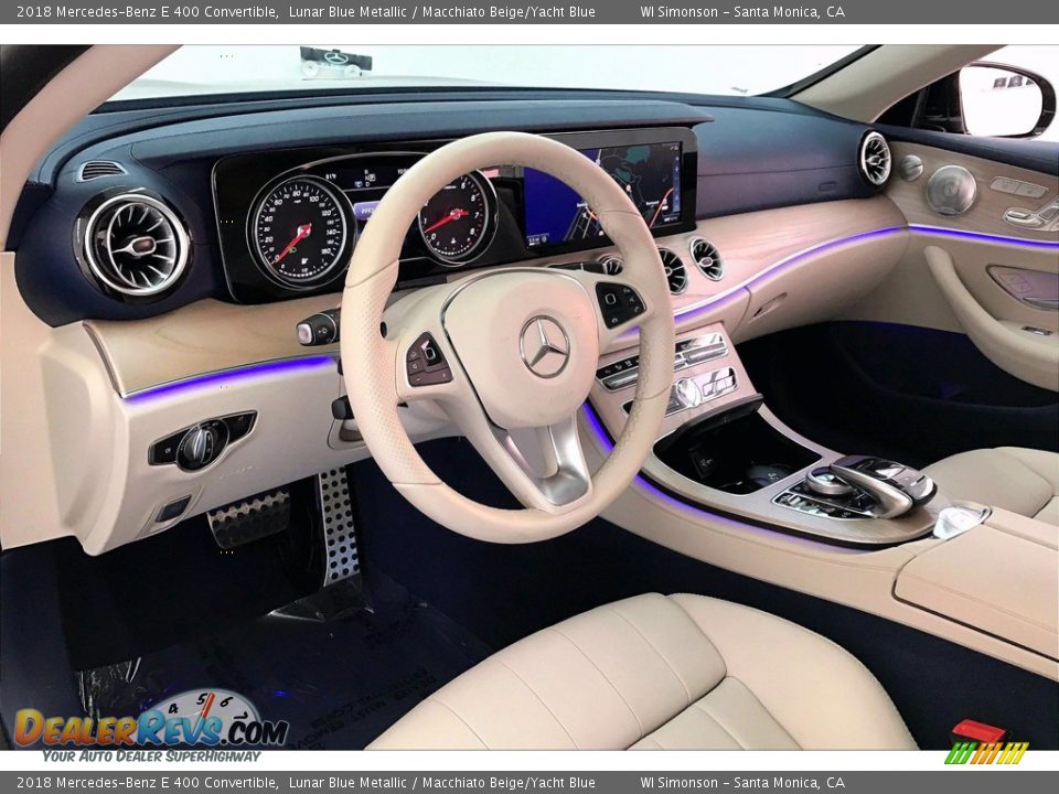 2018 Mercedes-Benz E 400 Convertible Lunar Blue Metallic / Macchiato Beige/Yacht Blue Photo #22