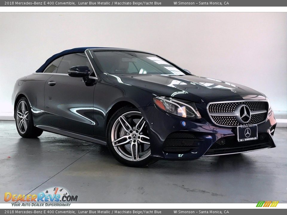 2018 Mercedes-Benz E 400 Convertible Lunar Blue Metallic / Macchiato Beige/Yacht Blue Photo #34