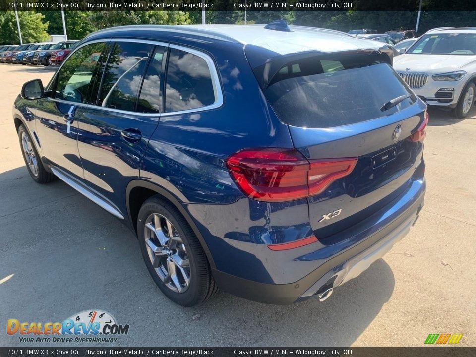 2021 BMW X3 xDrive30i Phytonic Blue Metallic / Canberra Beige/Black Photo #2