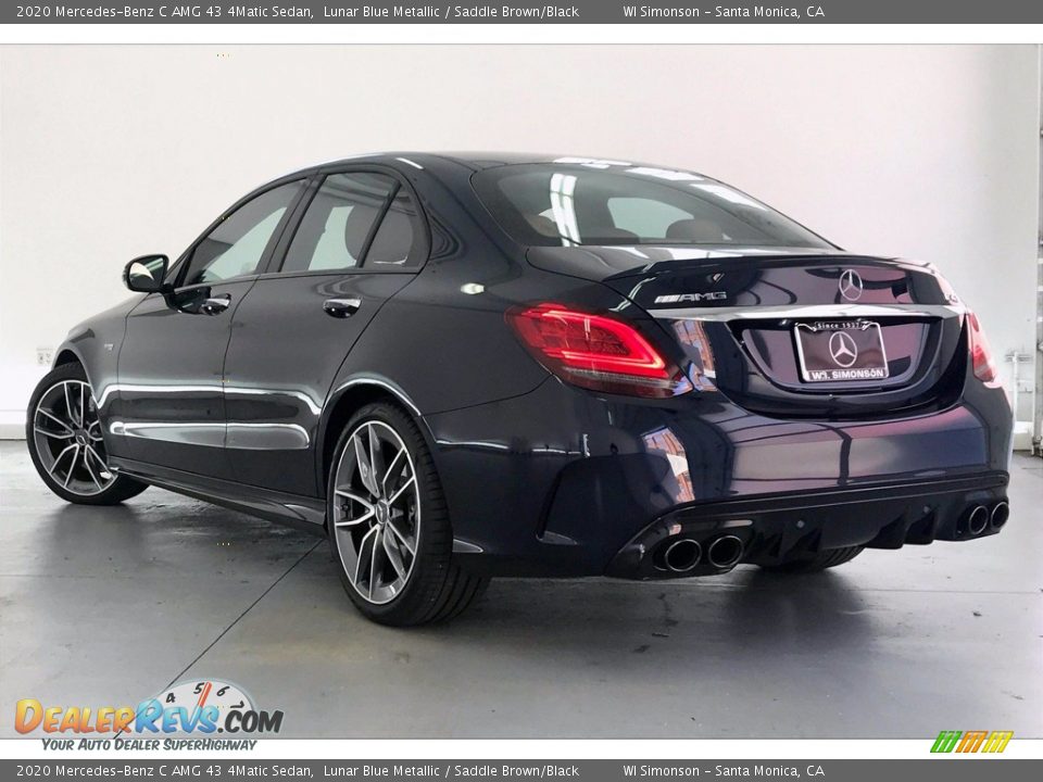 2020 Mercedes-Benz C AMG 43 4Matic Sedan Lunar Blue Metallic / Saddle Brown/Black Photo #2