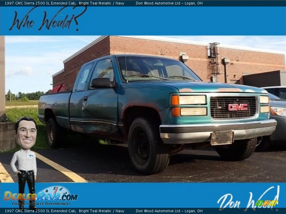 1997 GMC Sierra 2500 SL Extended Cab Bright Teal Metallic / Navy Photo #1