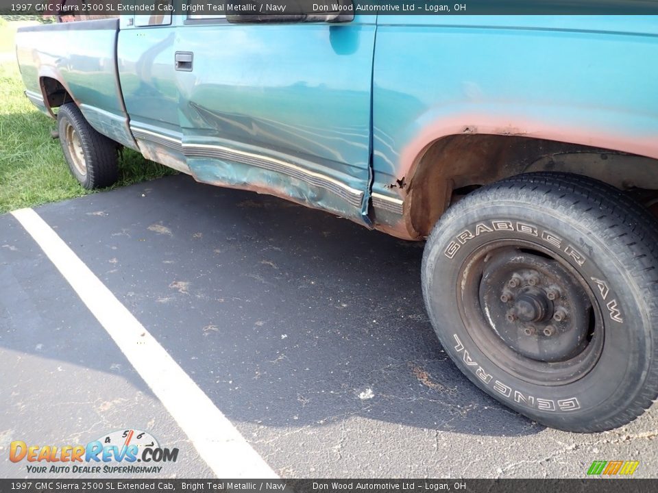 1997 GMC Sierra 2500 SL Extended Cab Bright Teal Metallic / Navy Photo #3