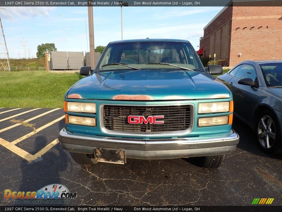 1997 GMC Sierra 2500 SL Extended Cab Bright Teal Metallic / Navy Photo #4