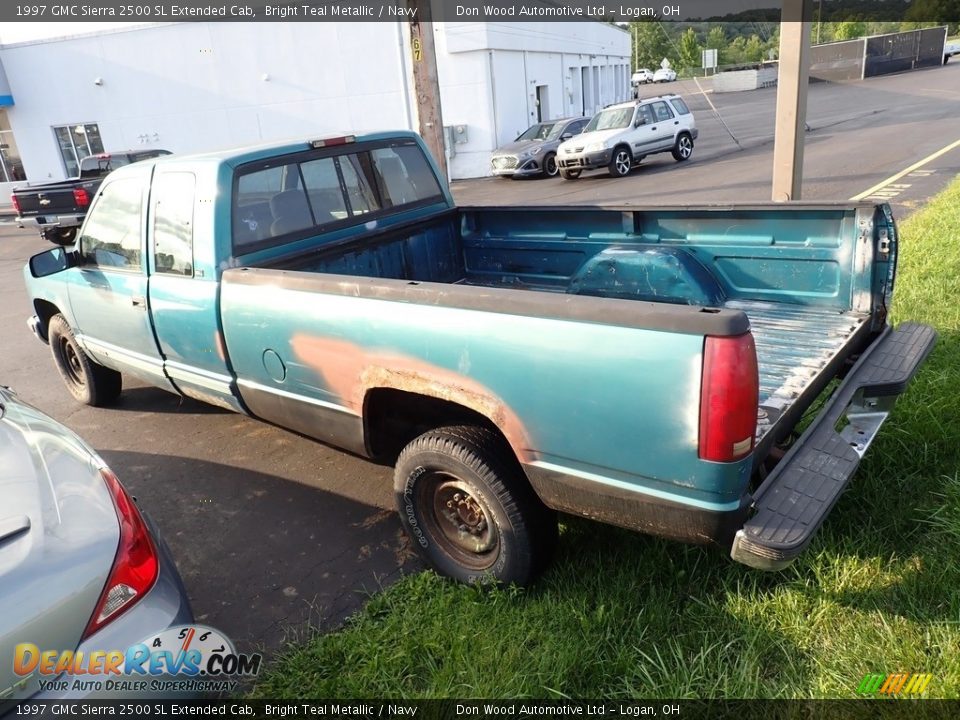 1997 GMC Sierra 2500 SL Extended Cab Bright Teal Metallic / Navy Photo #15