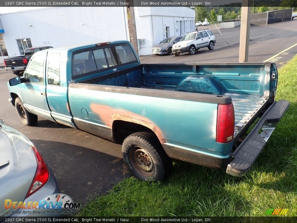 1997 GMC Sierra 2500 SL Extended Cab Bright Teal Metallic / Navy Photo #15