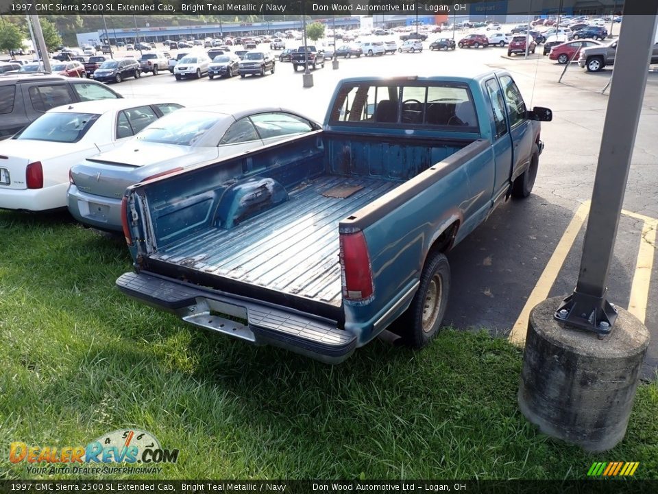 1997 GMC Sierra 2500 SL Extended Cab Bright Teal Metallic / Navy Photo #17