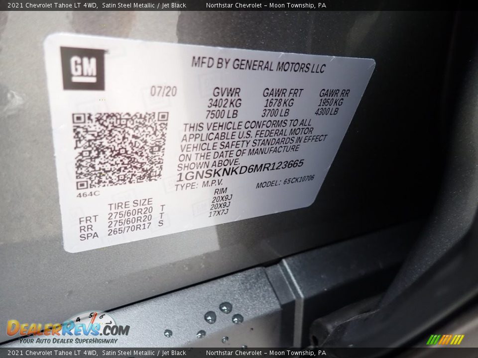 2021 Chevrolet Tahoe LT 4WD Satin Steel Metallic / Jet Black Photo #16