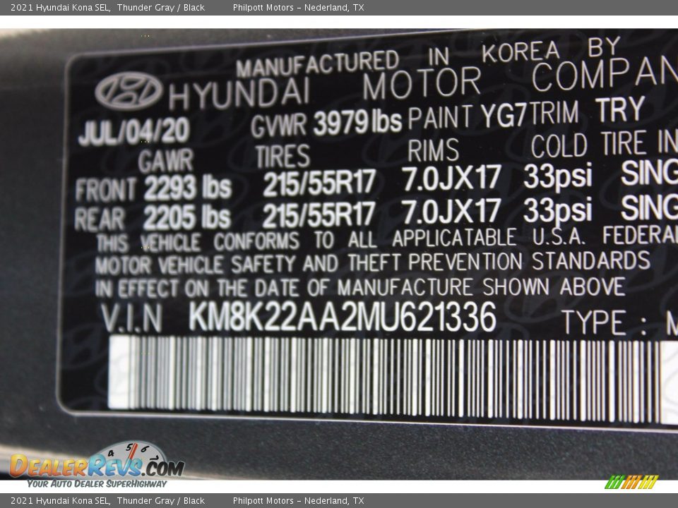 2021 Hyundai Kona SEL Thunder Gray / Black Photo #25