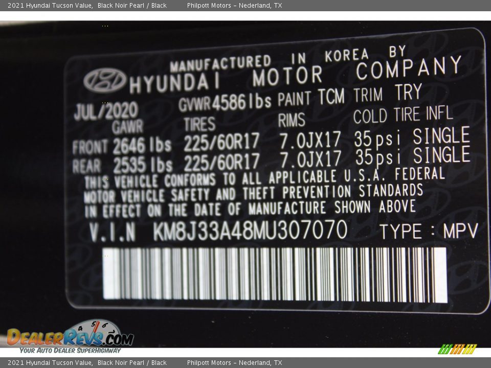 2021 Hyundai Tucson Value Black Noir Pearl / Black Photo #24