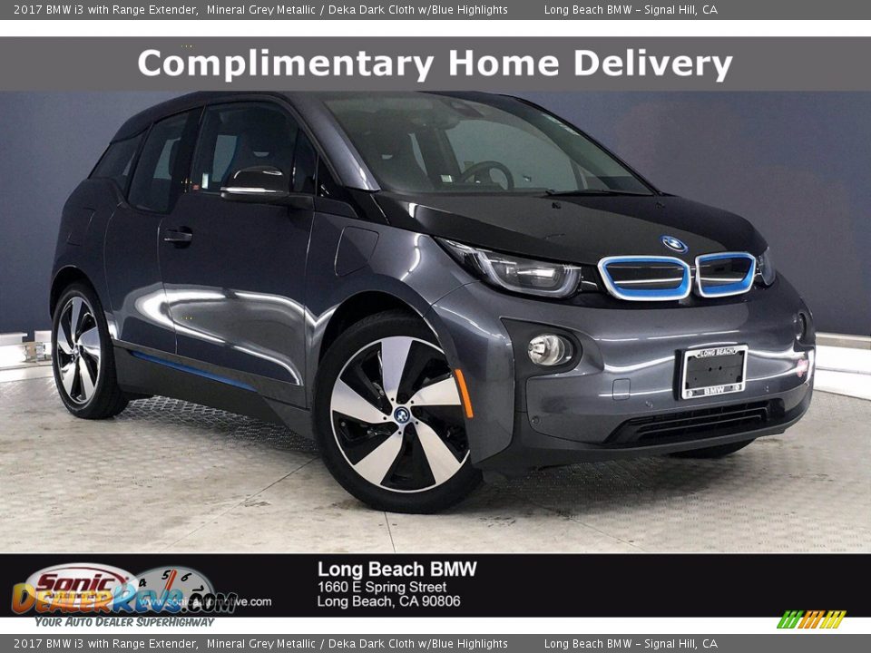 2017 BMW i3 with Range Extender Mineral Grey Metallic / Deka Dark Cloth w/Blue Highlights Photo #1