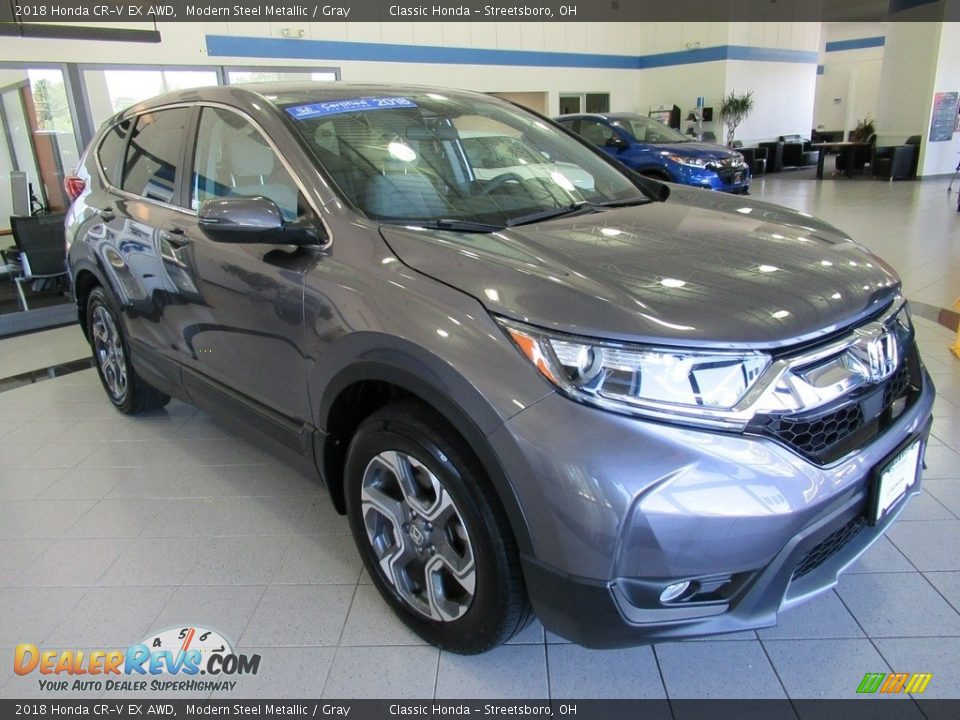 2018 Honda CR-V EX AWD Modern Steel Metallic / Gray Photo #3