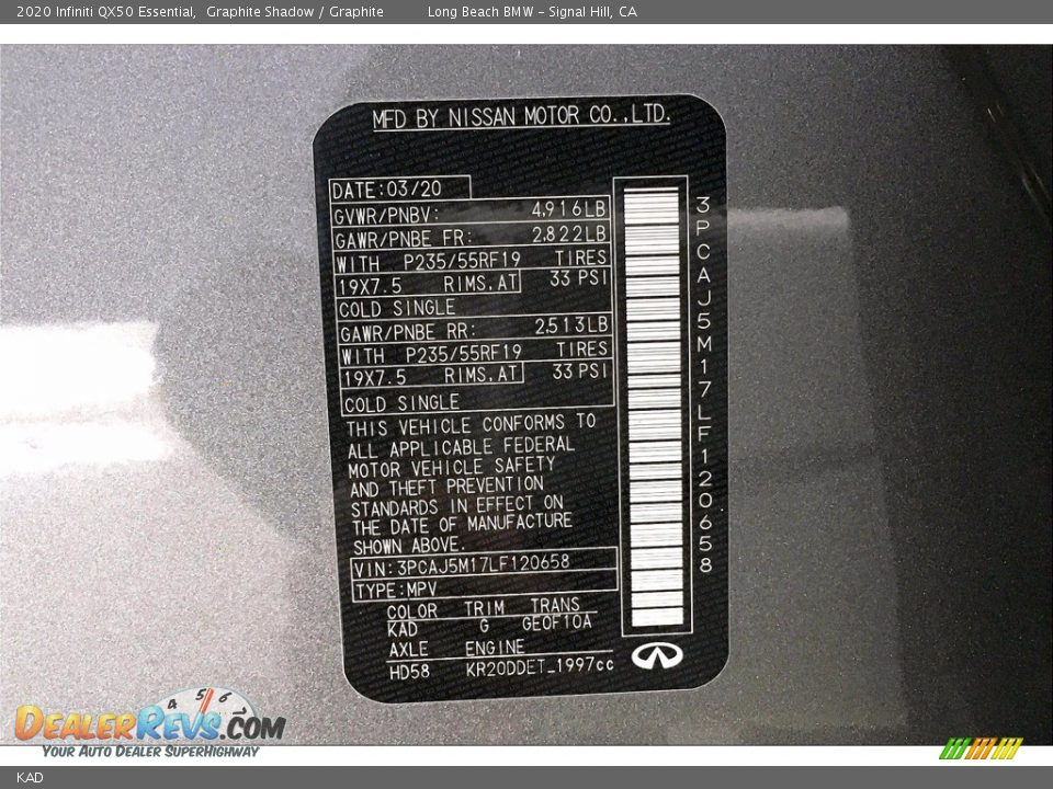 Infiniti Color Code KAD Graphite Shadow