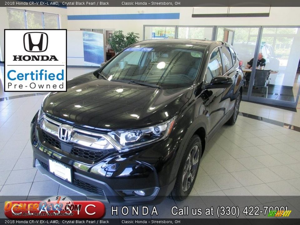 2018 Honda CR-V EX-L AWD Crystal Black Pearl / Black Photo #1