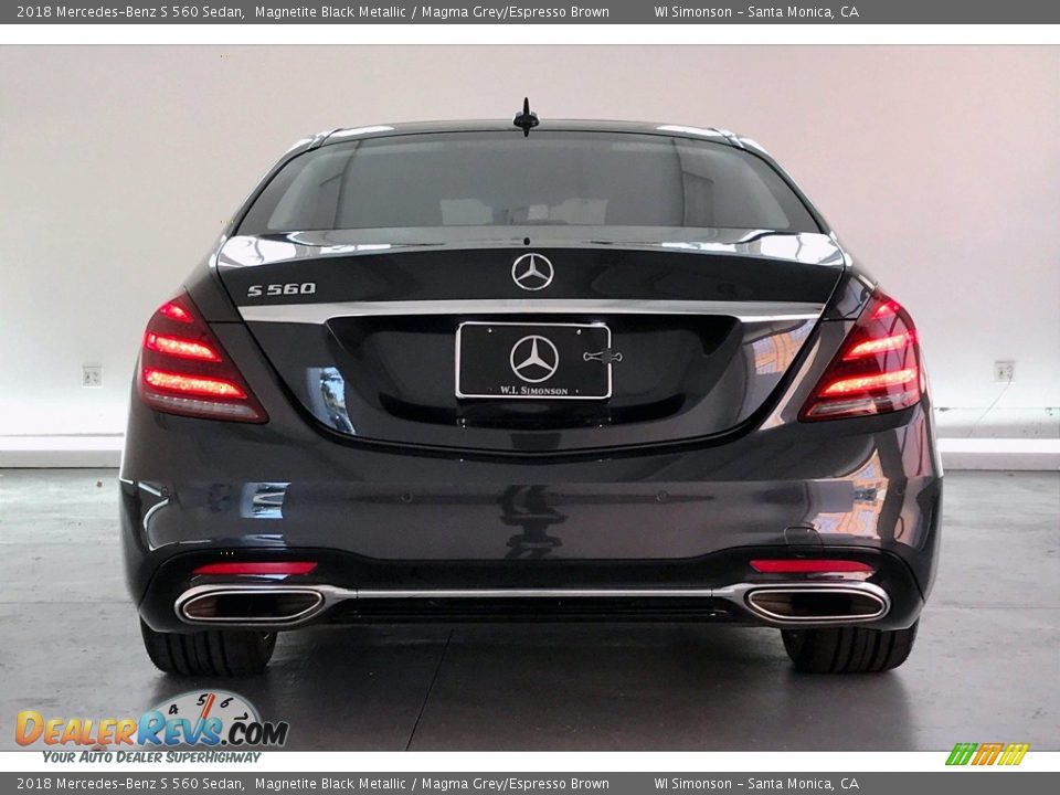 2018 Mercedes-Benz S 560 Sedan Magnetite Black Metallic / Magma Grey/Espresso Brown Photo #3