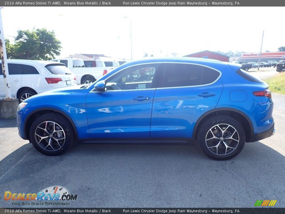 2019 Alfa Romeo Stelvio Ti AWD Misano Blue Metallic / Black Photo #3