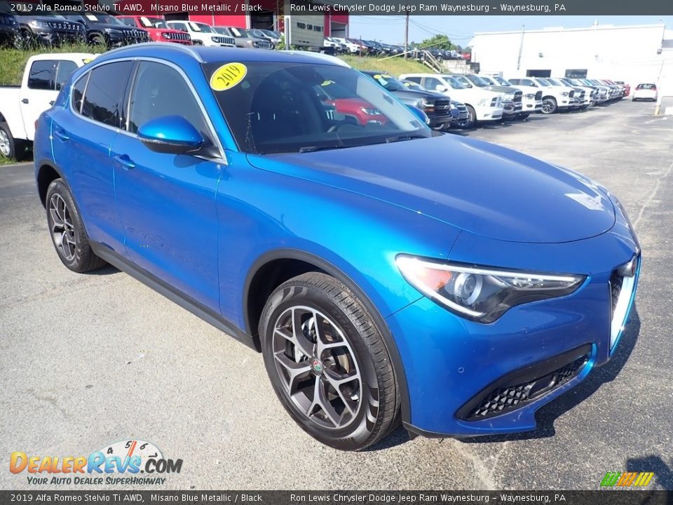 2019 Alfa Romeo Stelvio Ti AWD Misano Blue Metallic / Black Photo #8