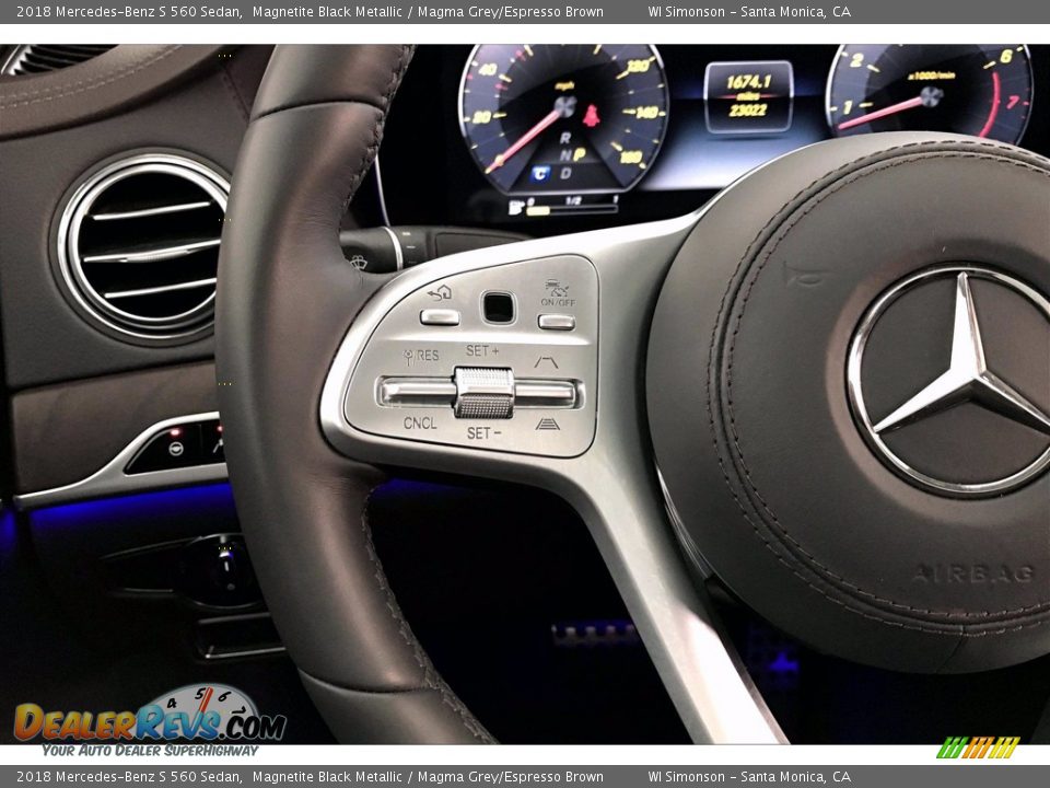 2018 Mercedes-Benz S 560 Sedan Magnetite Black Metallic / Magma Grey/Espresso Brown Photo #18
